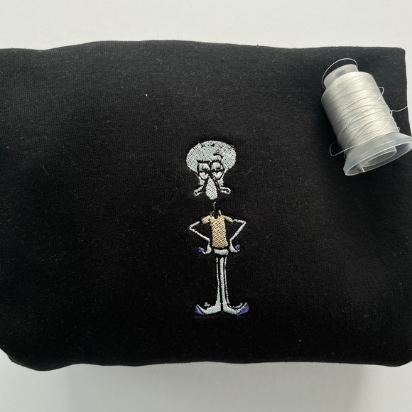 EMBROIDER- GRUMPY SQUIDWARD SWEATSHIRT - Picture 3 of 7